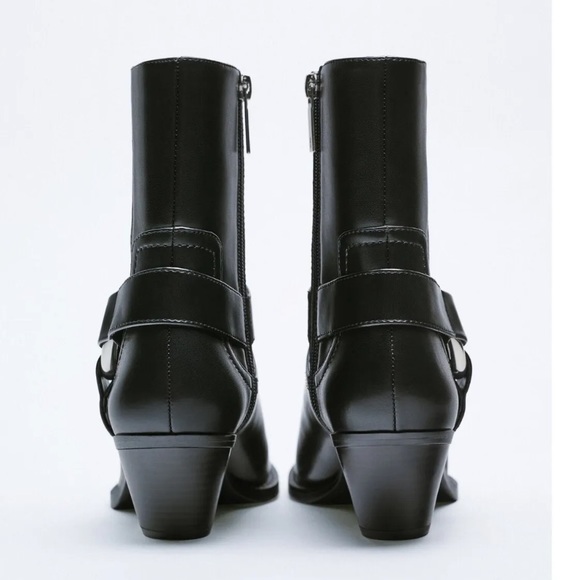 NWT Zara heeled cowboy boots size 8 - Picture 3 of 7